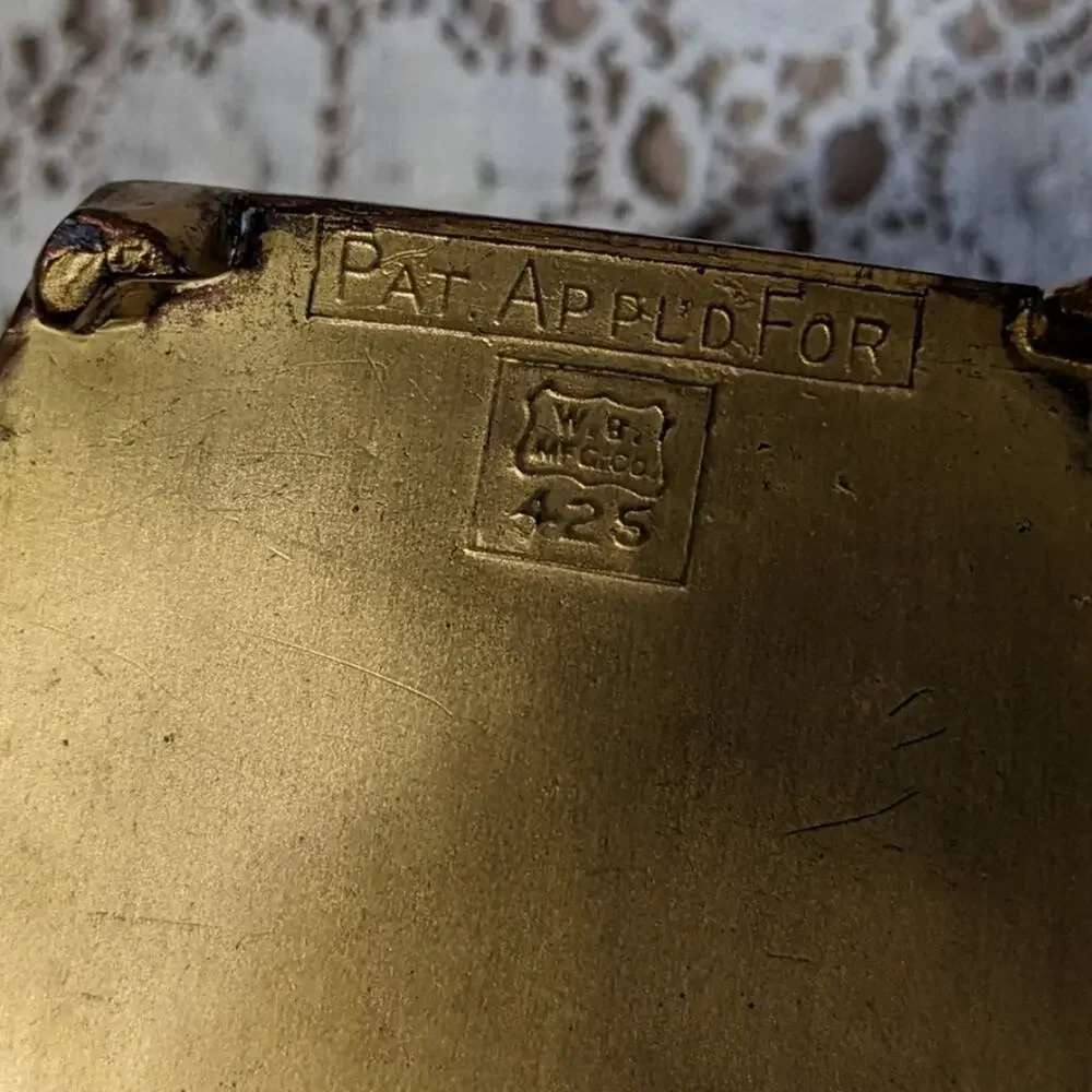 Weidlich Bros WB Mfg Co antique jewelry casket gold plated American Colonial